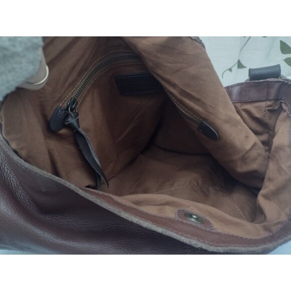 Lucky Brand Y2K Soft Leather Hobo Slouch Shoulder Bag Studded Pebbled Boho READ - Picture 4 of 9